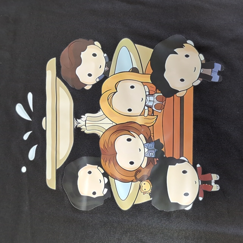 Friends Water Fountain Cartoon Character ⛲ Comfy Casual Tee (Small) - Picture 9 of 13
